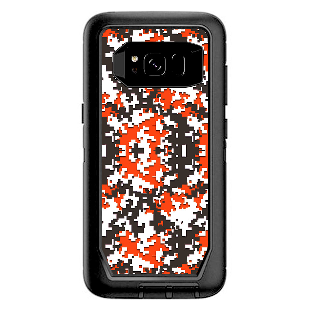  Digi Camo Team Colors Camouflage Orange Brown Otterbox Defender Samsung Galaxy S8 Skin
