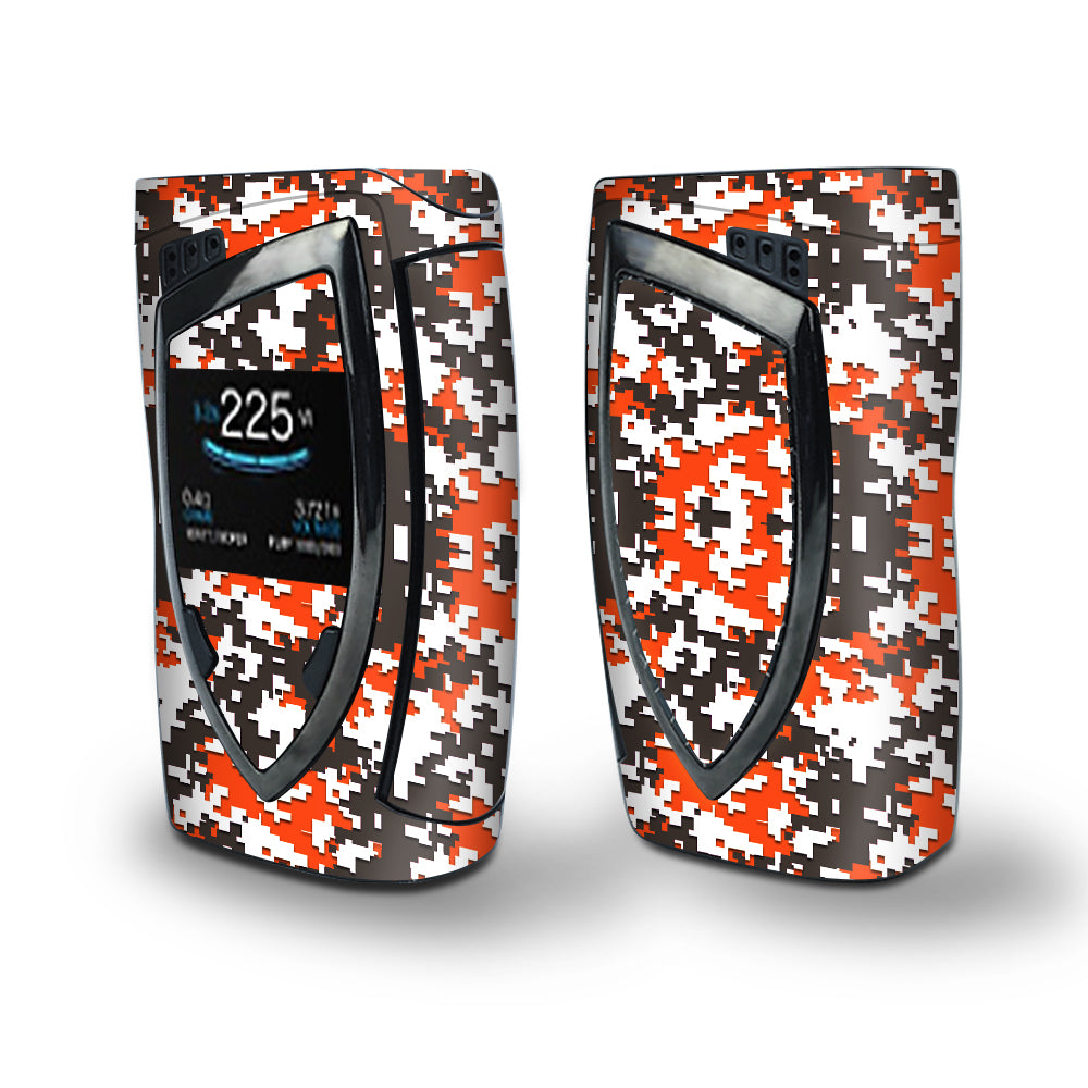 Skin Decal Vinyl Wrap for Smok Devilkin Kit 225w Vape (includes TFV12 Prince Tank Skins) skins cover / Digi Camo Sports Teams Colors digital camouflage Orange Brown