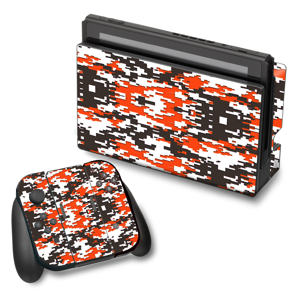  Digi Camo Team Colors Camouflage Orange Brown Nintendo Switch Skin