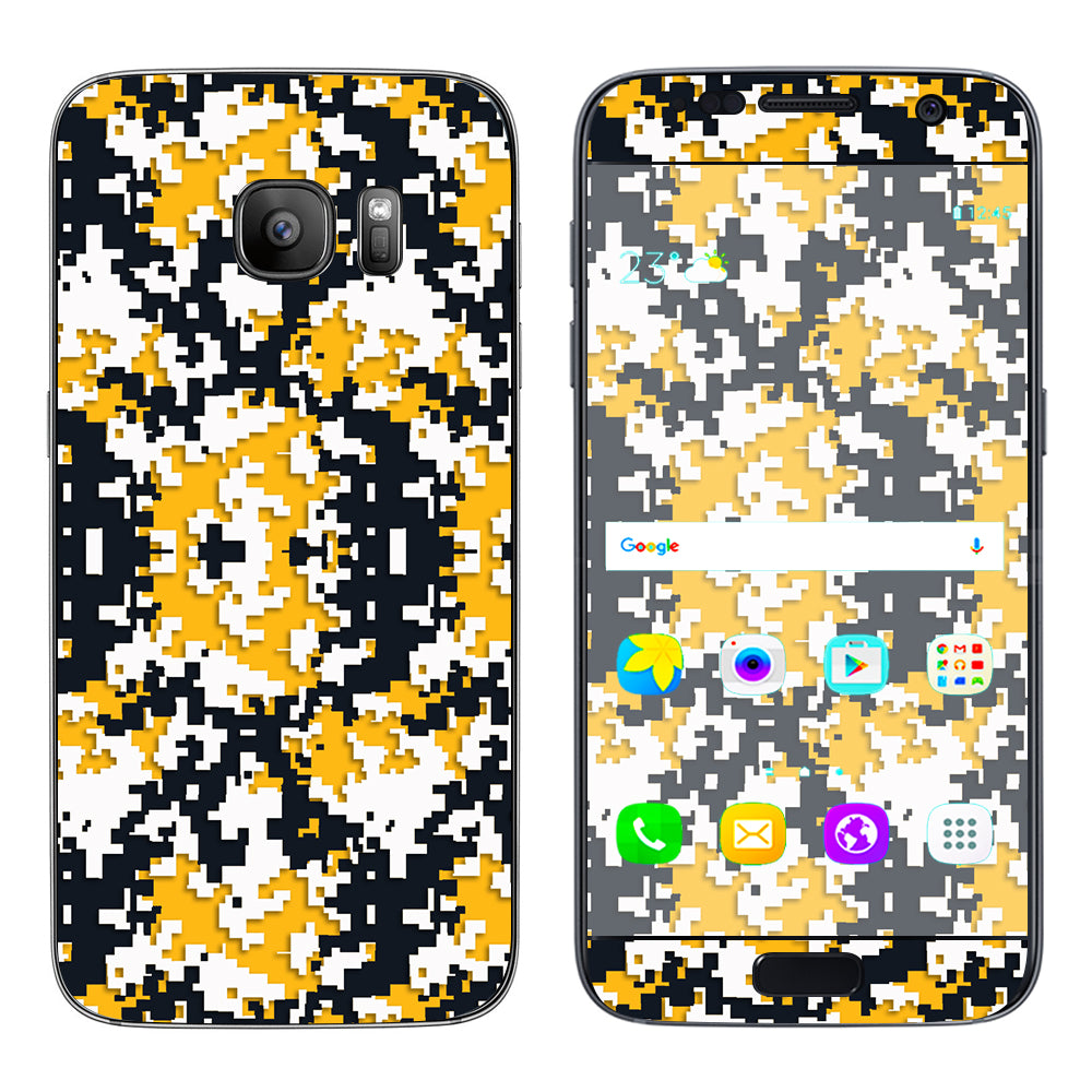  Digi Camo Team Colors Camouflage Yellow Blue Samsung Galaxy S7 Skin