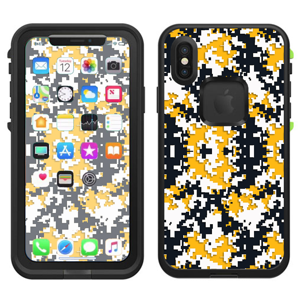  Digi Camo Team Colors Camouflage Yellow Blue Lifeproof Fre Case iPhone X Skin