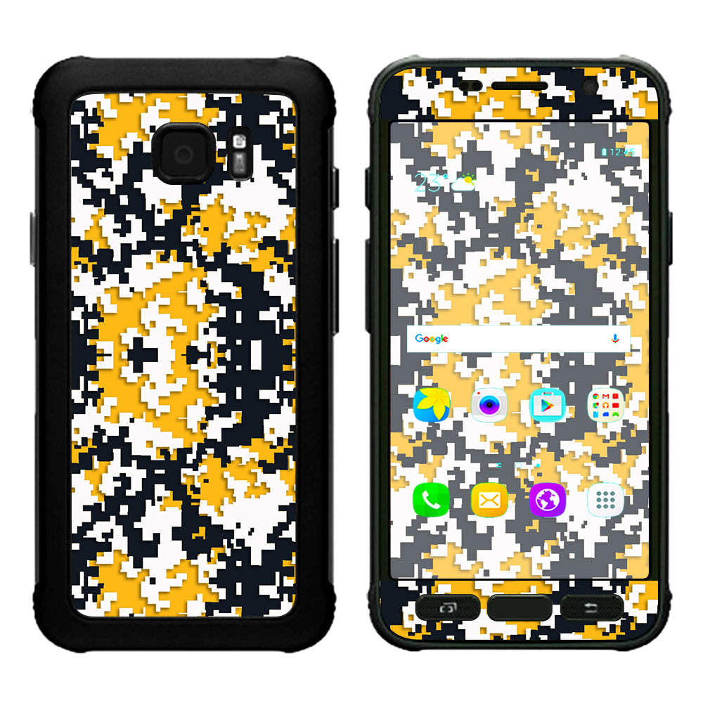  Digi Camo Team Colors Camouflage Yellow Blue Samsung Galaxy S7 Active Skin