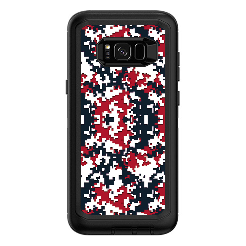  Digi Camo Team Colors Camouflage Red Blue Otterbox Defender Samsung Galaxy S8 Plus Skin