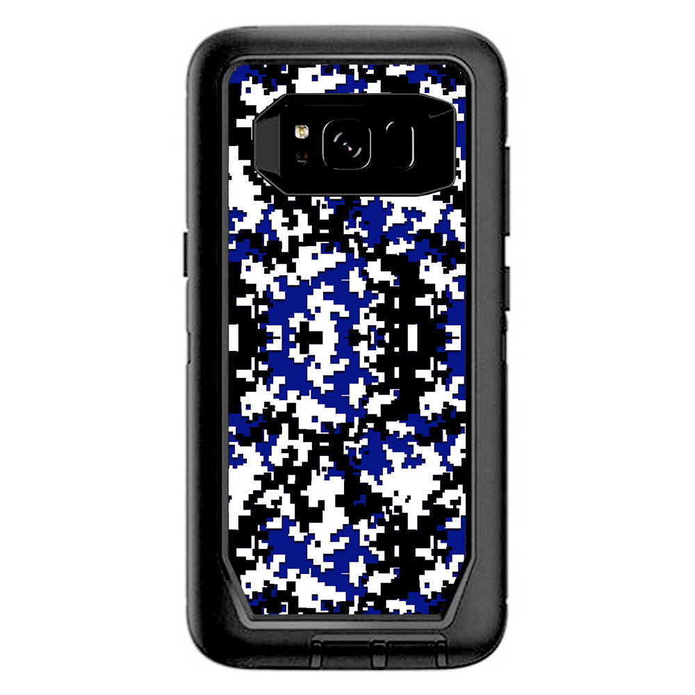  Digi Camo Team Colors Camouflage Blue Black Otterbox Defender Samsung Galaxy S8 Skin