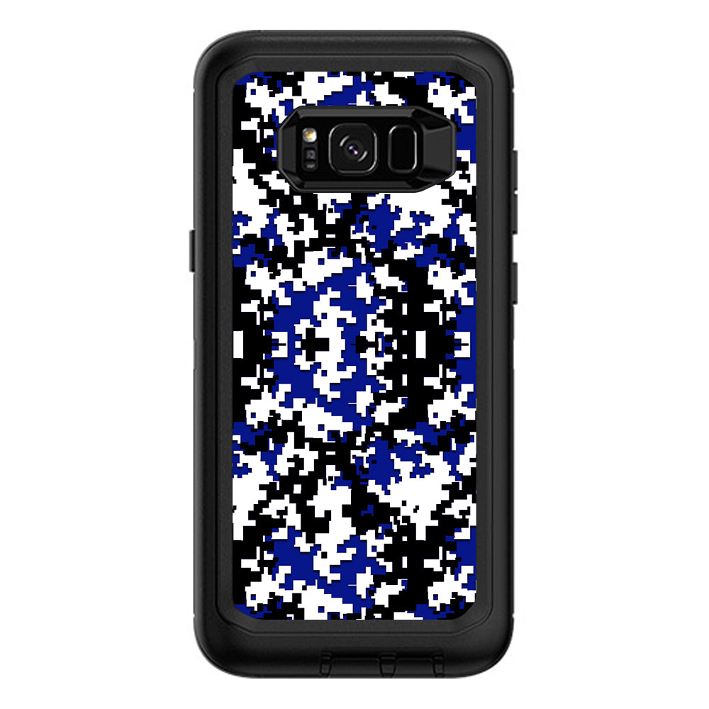  Digi Camo Team Colors Camouflage Blue Black Otterbox Defender Samsung Galaxy S8 Plus Skin