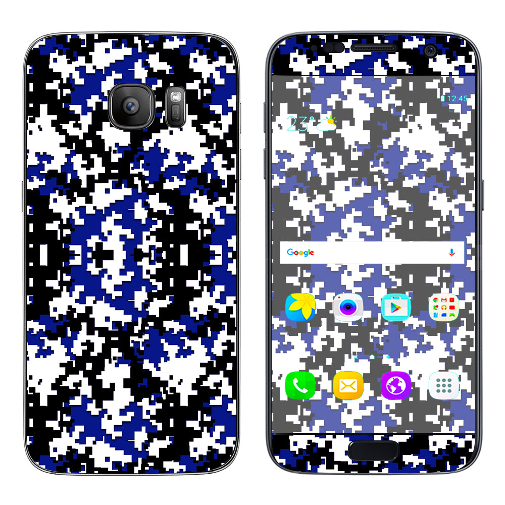  Digi Camo Team Colors Camouflage Blue Black Samsung Galaxy S7 Skin