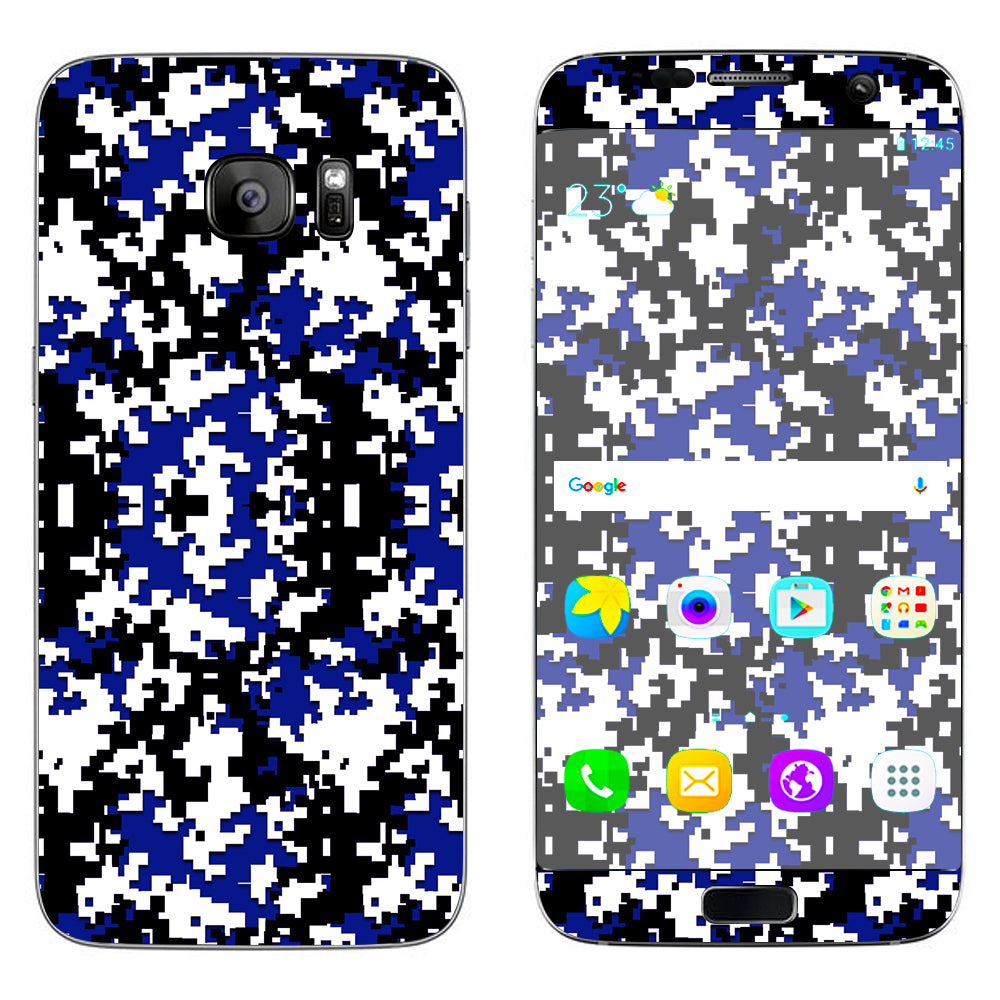  Digi Camo Team Colors Camouflage Blue Black Samsung Galaxy S7 Edge Skin