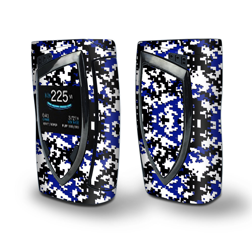 Skin Decal Vinyl Wrap for Smok Devilkin Kit 225w Vape (includes TFV12 Prince Tank Skins) skins cover / Digi Camo Sports Teams Colors digital camouflage Blue Black