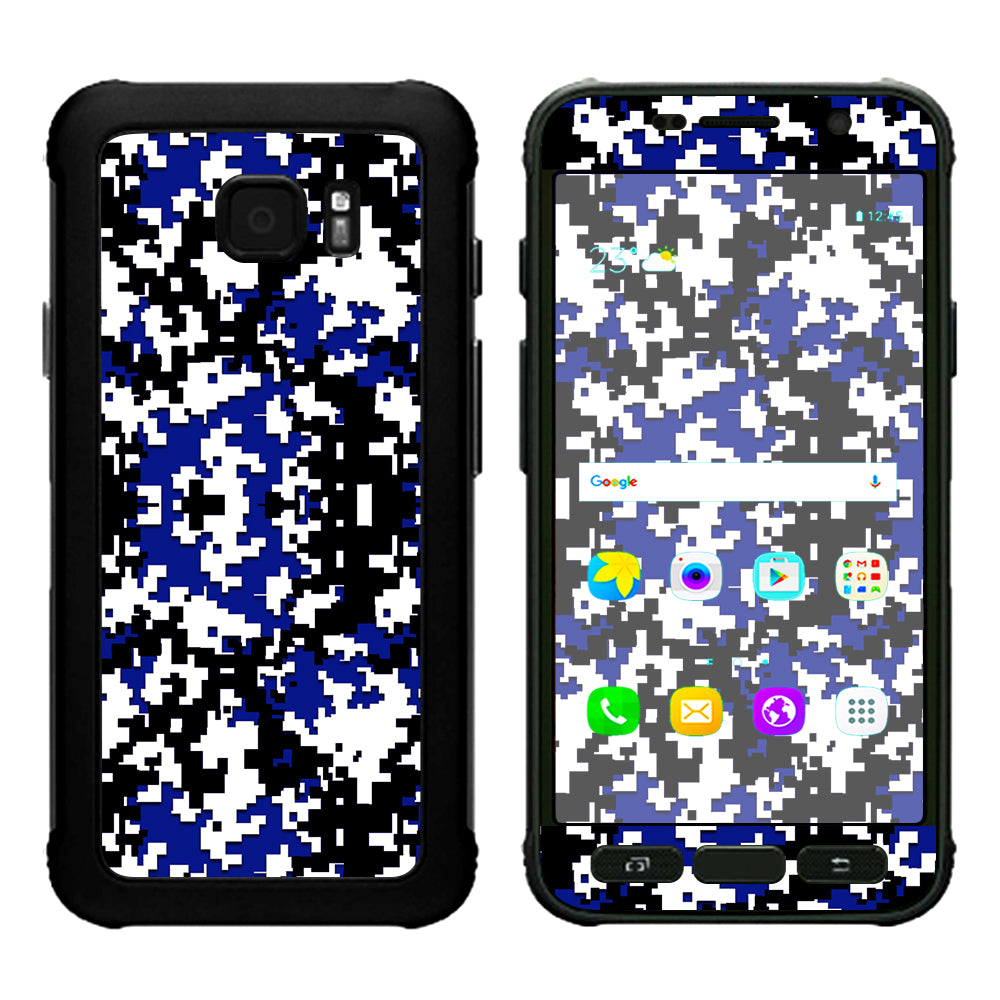  Digi Camo Team Colors Camouflage Blue Black Samsung Galaxy S7 Active Skin