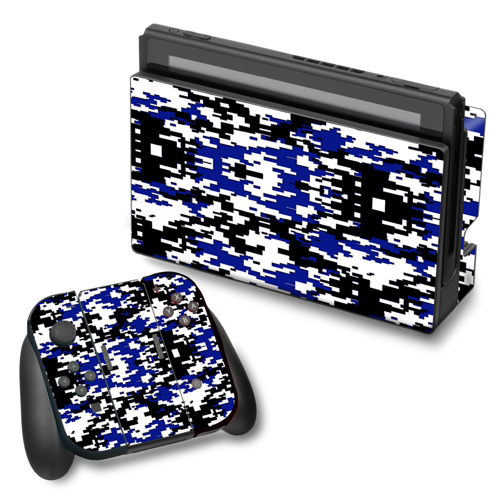  Digi Camo Team Colors Camouflage Blue Black Nintendo Switch Skin