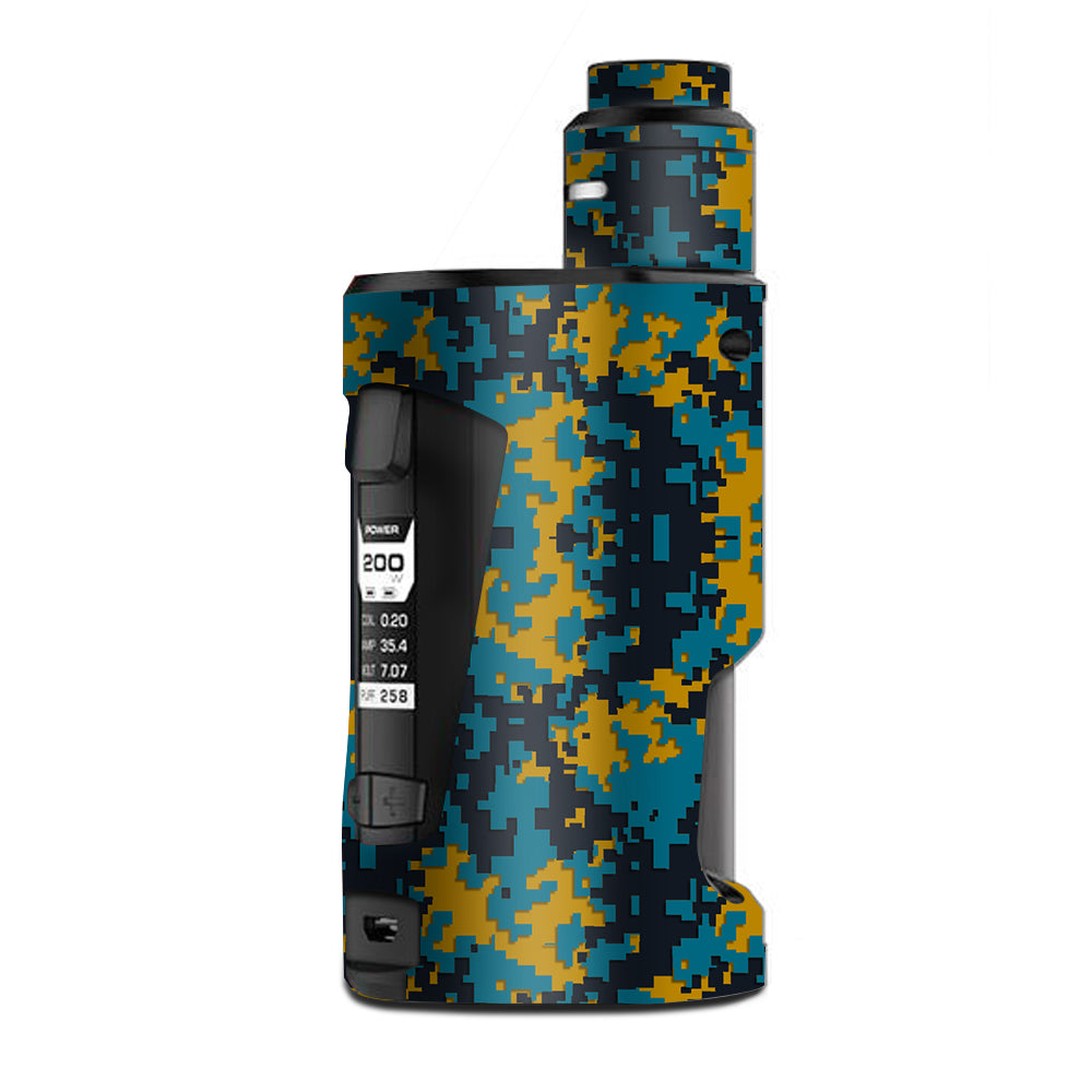  Digi Camo Sports Teams Colors Digital Camouflage Teal Gold G Box Squonk Geek Vape Skin