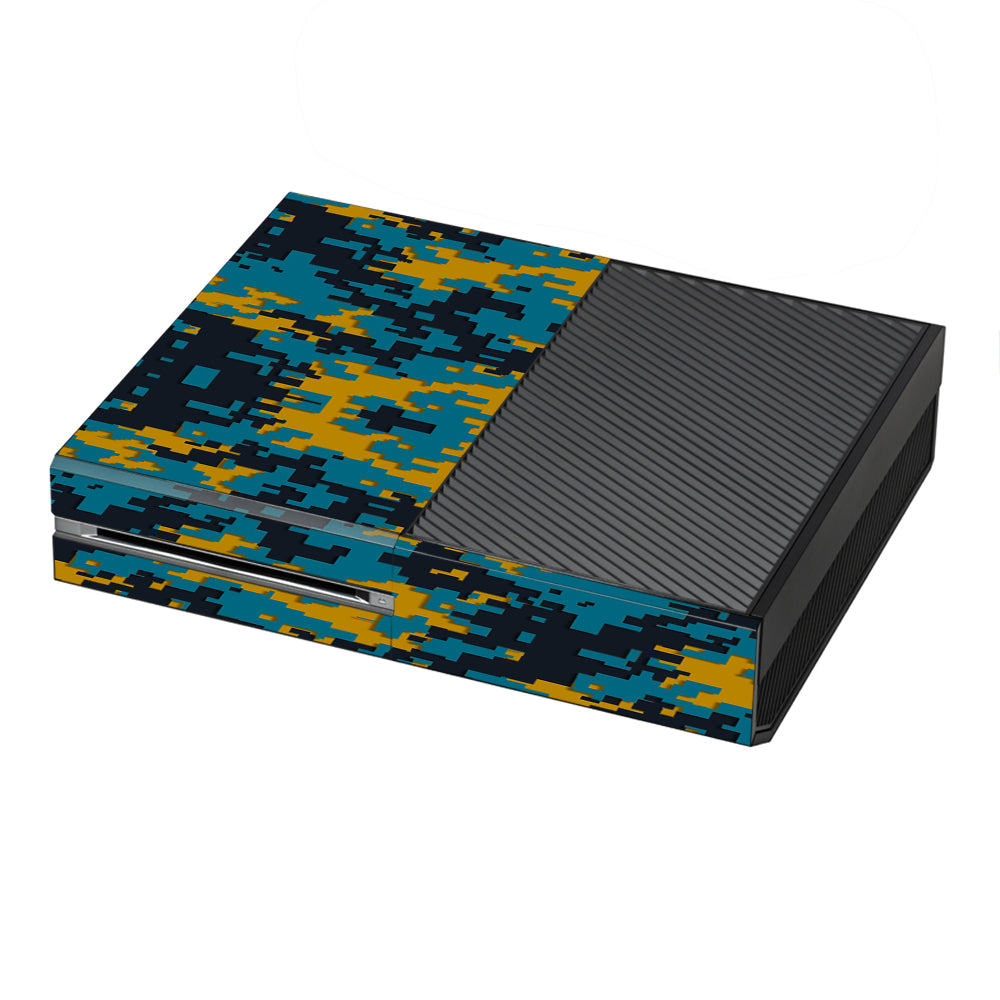  Digi Camo Team Colors Camouflage Teal Gold Microsoft Xbox One Skin