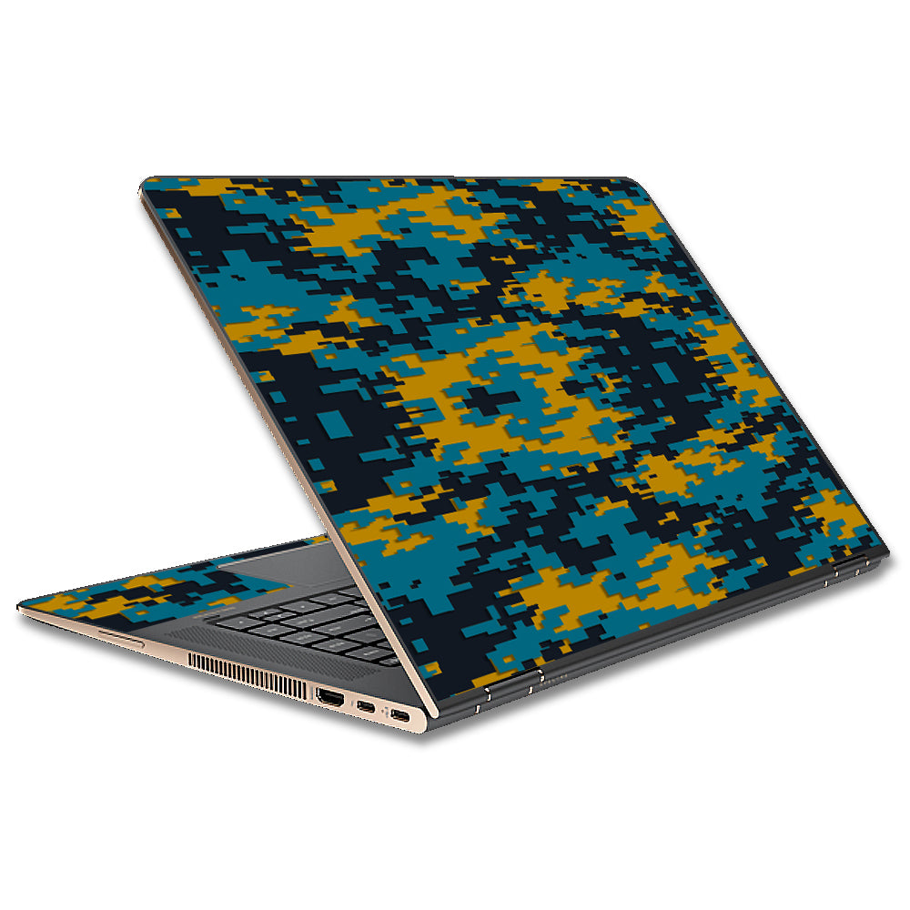 Digi Camo Team Colors Camouflage Teal Gold HP Spectre x360 15t Skin