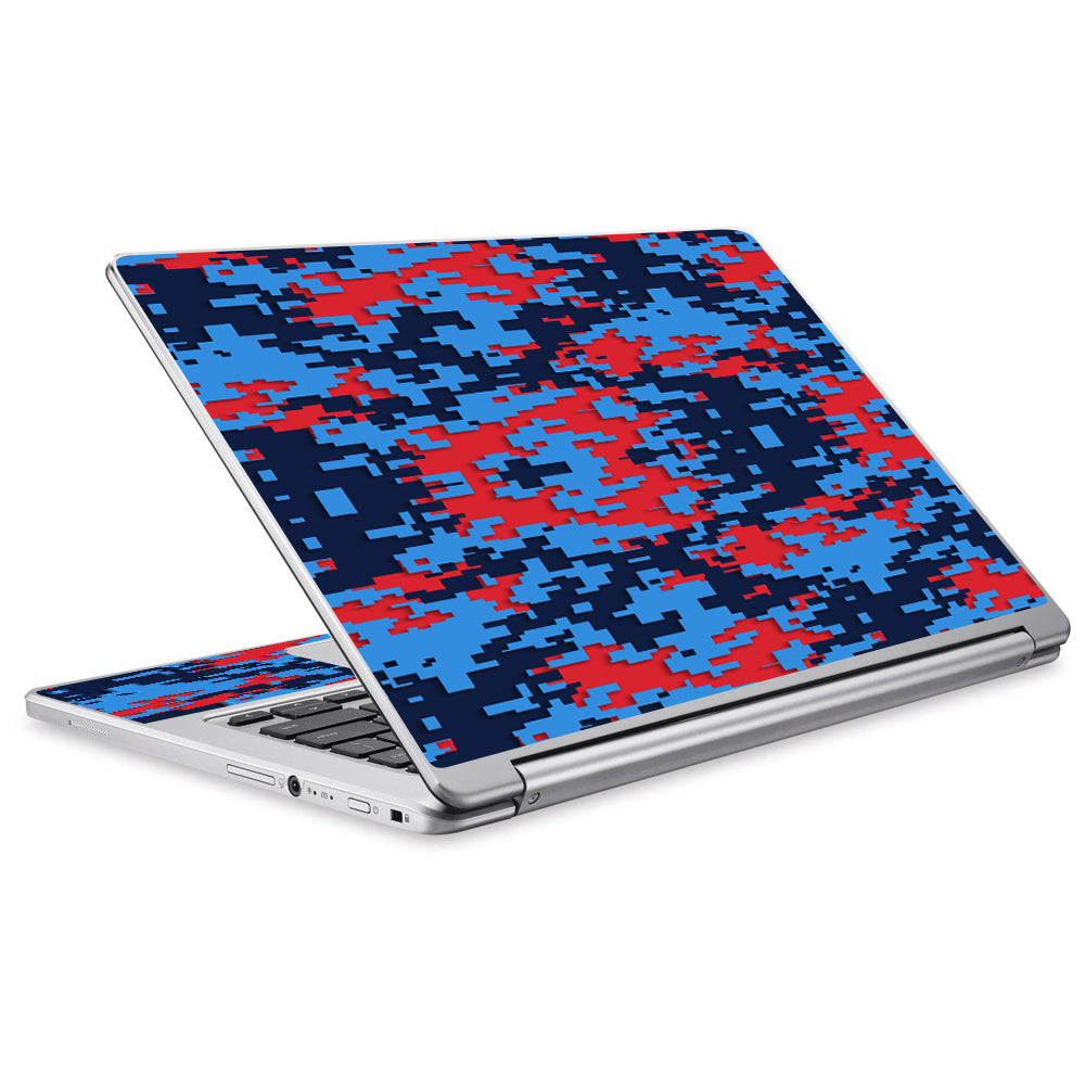  Digi Camo Team Colors Camouflage Blue Red Acer Chromebook R13 Skin