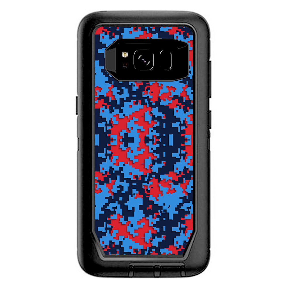  Digi Camo Team Colors Camouflage Blue Red Otterbox Defender Samsung Galaxy S8 Skin