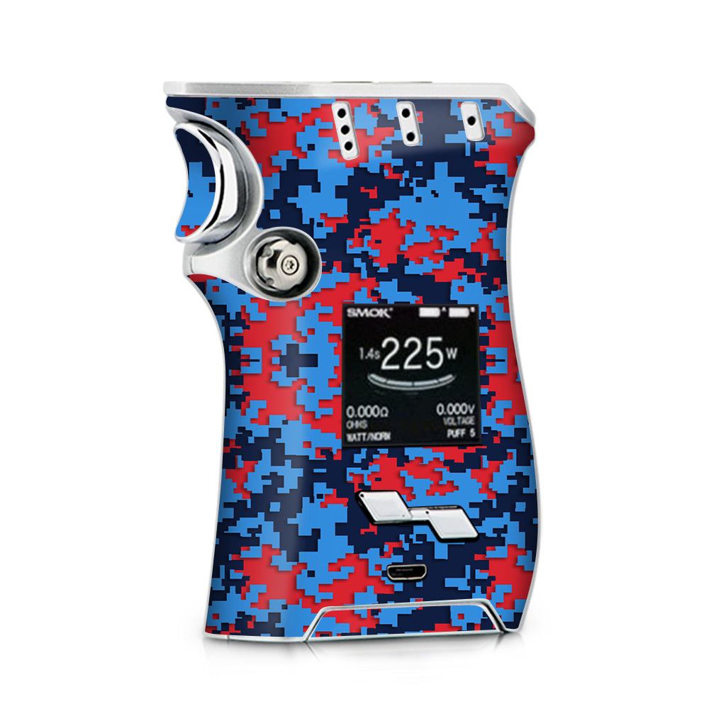  Digi Camo Team Colors Camouflage Blue Red Smok Mag kit Skin
