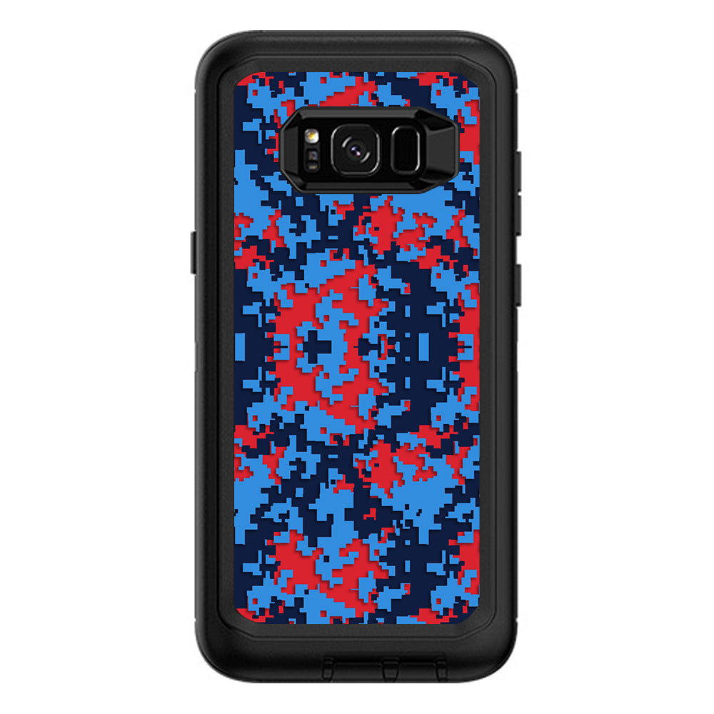 Digi Camo Team Colors Camouflage Blue Red Otterbox Defender Samsung Galaxy S8 Plus Skin