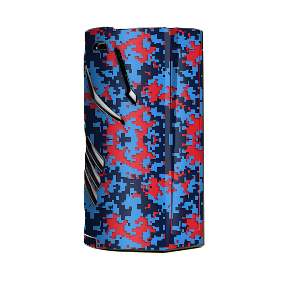  Digi Camo Sports Teams Colors Digital Camouflage Blue Red T-Priv 3 Smok Skin