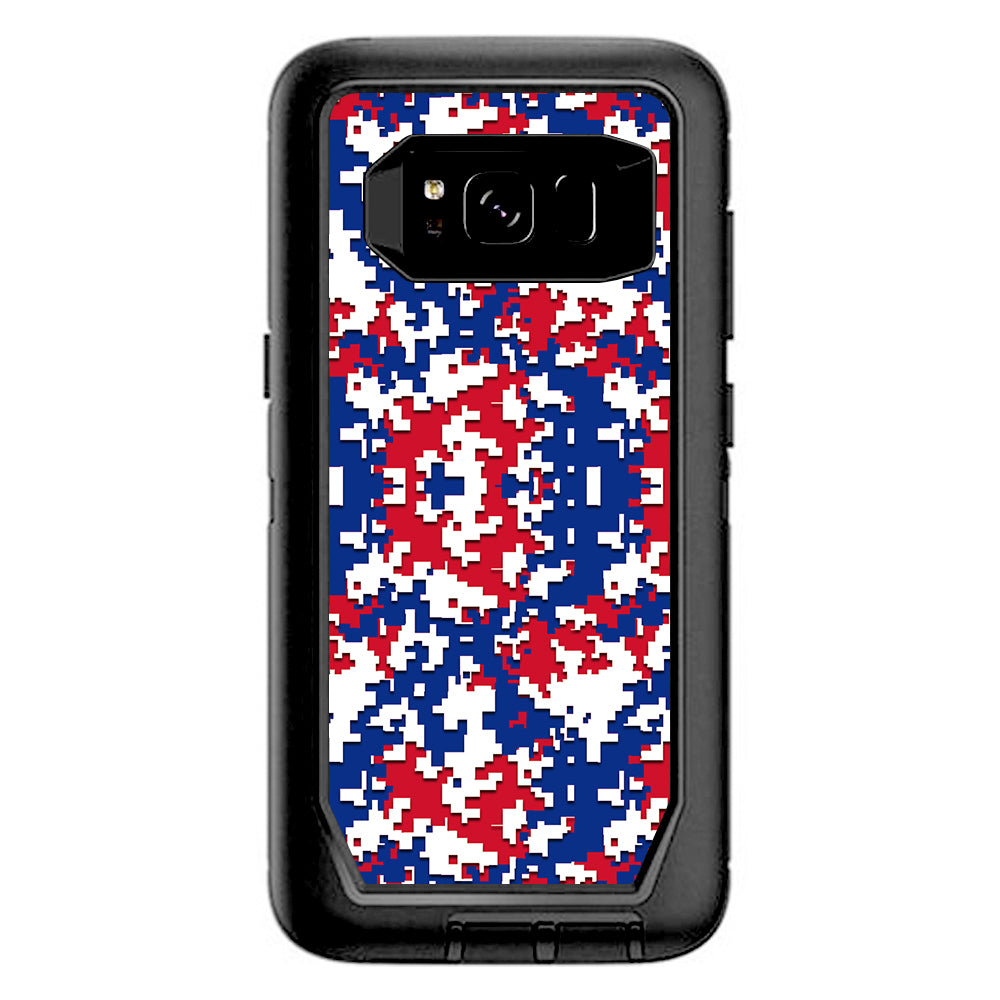  Digi Camo Team Colors Camouflage Red White Blue Otterbox Defender Samsung Galaxy S8 Skin