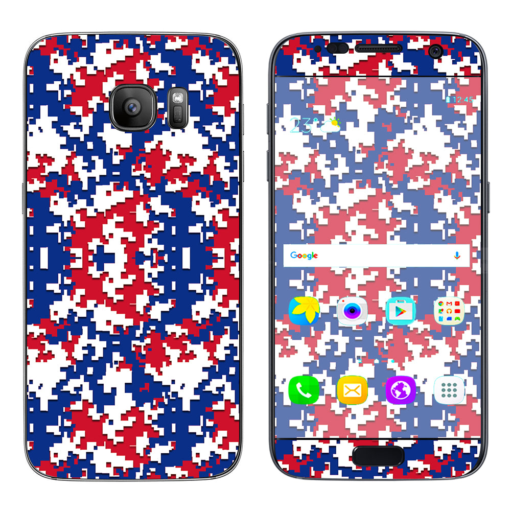  Digi Camo Team Colors Camouflage Red White Blue Samsung Galaxy S7 Skin