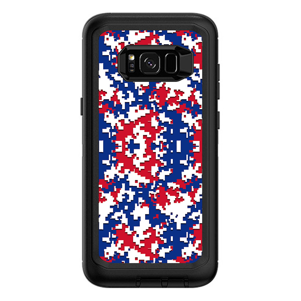 Digi Camo Team Colors Camouflage Red White Blue Otterbox Defender Samsung Galaxy S8 Plus Skin