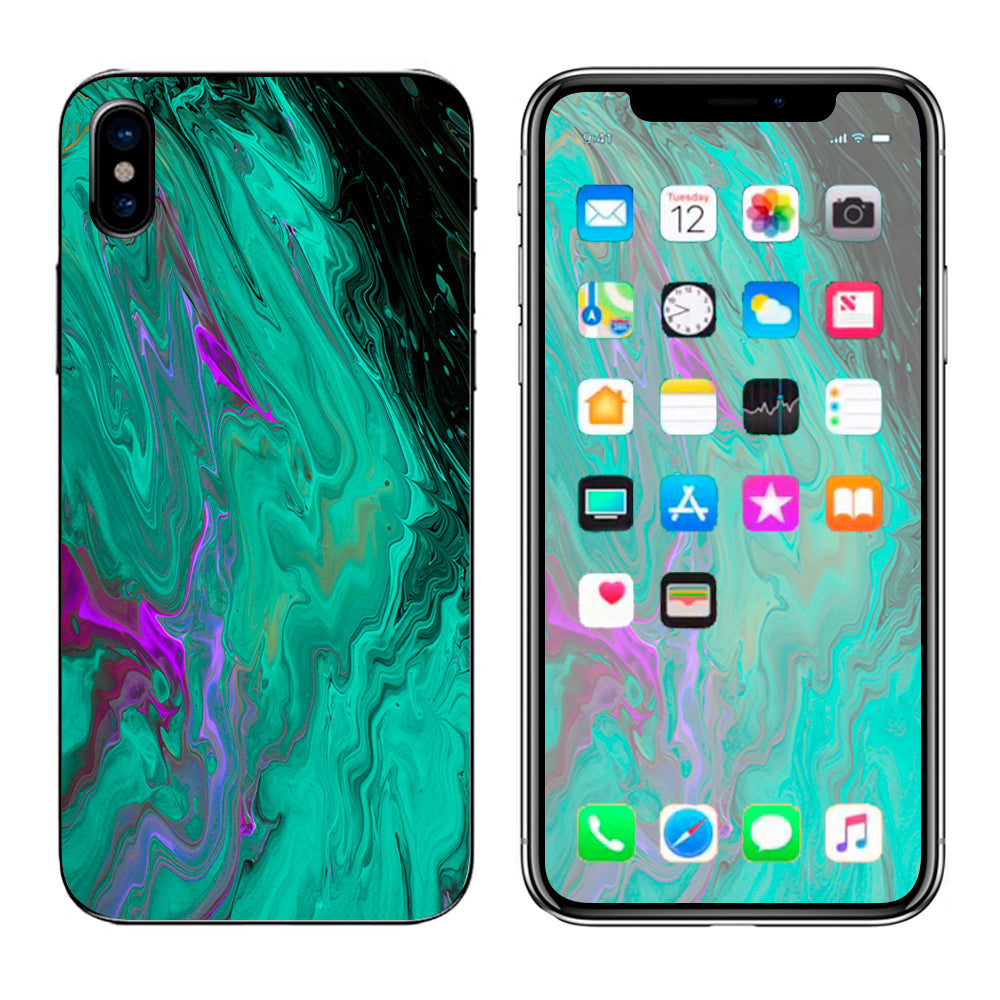  Paint Swirls Abstract Watercolor Apple iPhone X Skin