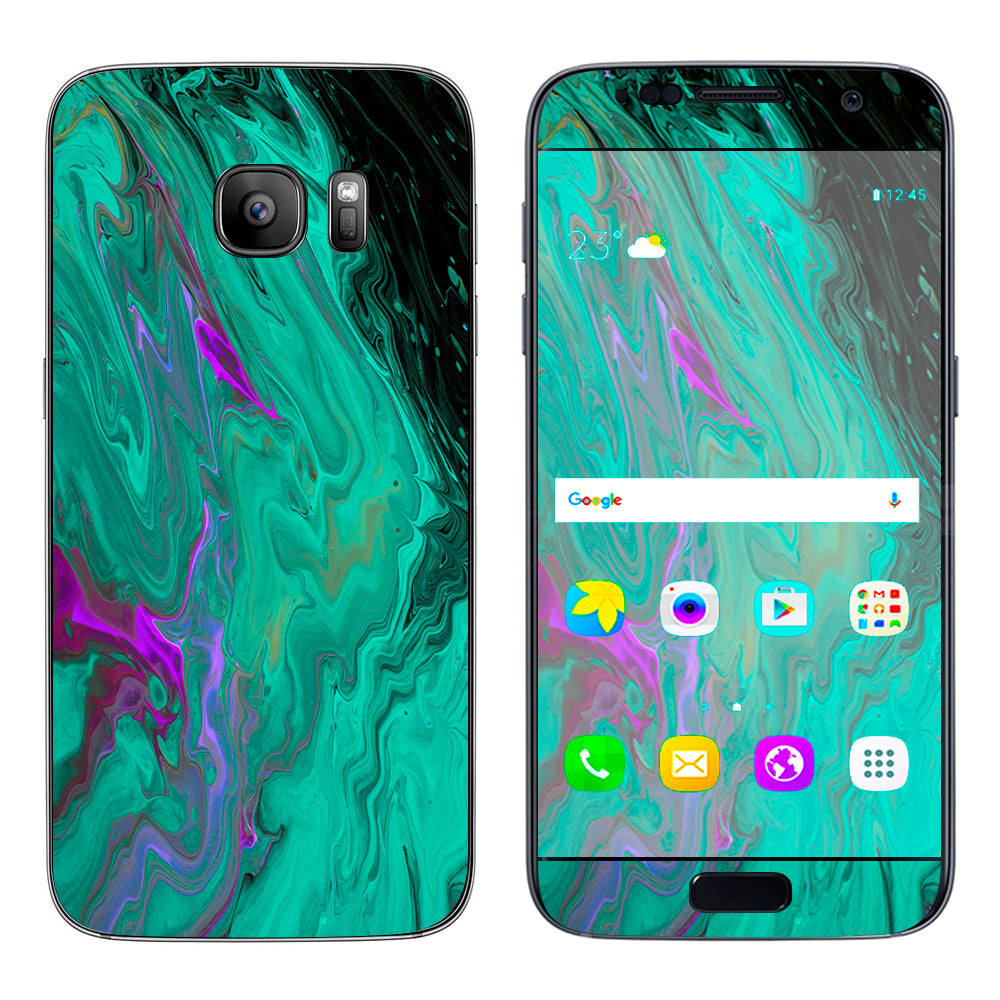  Paint Swirls Abstract Watercolor Samsung Galaxy S7 Skin