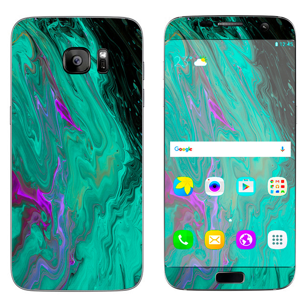  Paint Swirls Abstract Watercolor Samsung Galaxy S7 Edge Skin
