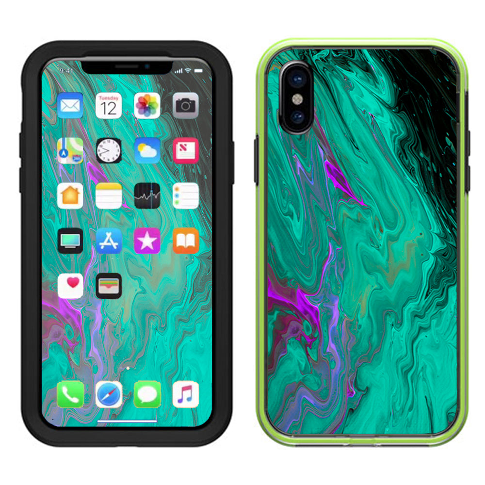  Paint Swirls Abstract Watercolor Lifeproof Slam Case iPhone X Skin