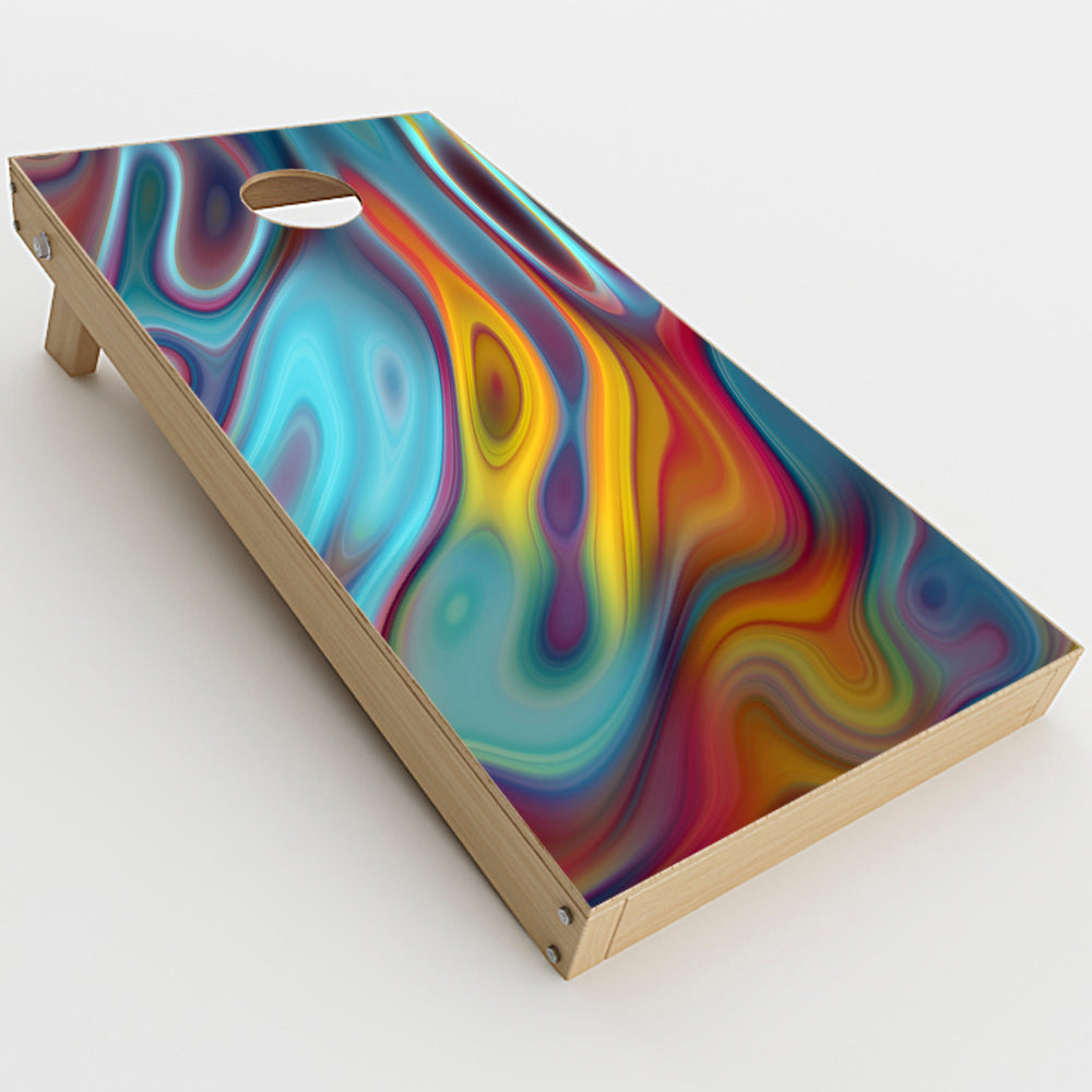  Color Glass Opalescent Resin   Cornhole Game Board (2 pcs.) Skin