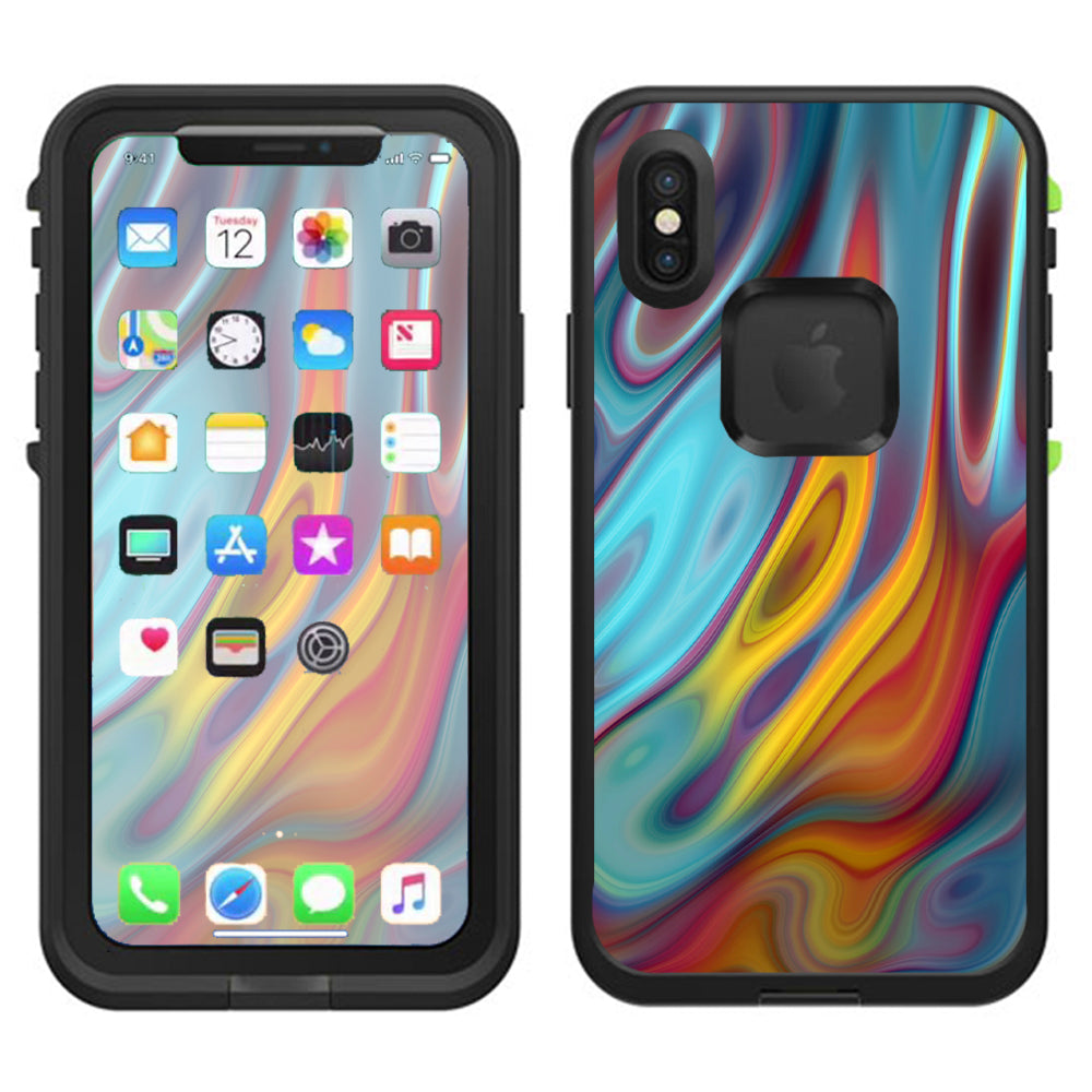  Color Glass Opalescent Resin  Lifeproof Fre Case iPhone X Skin