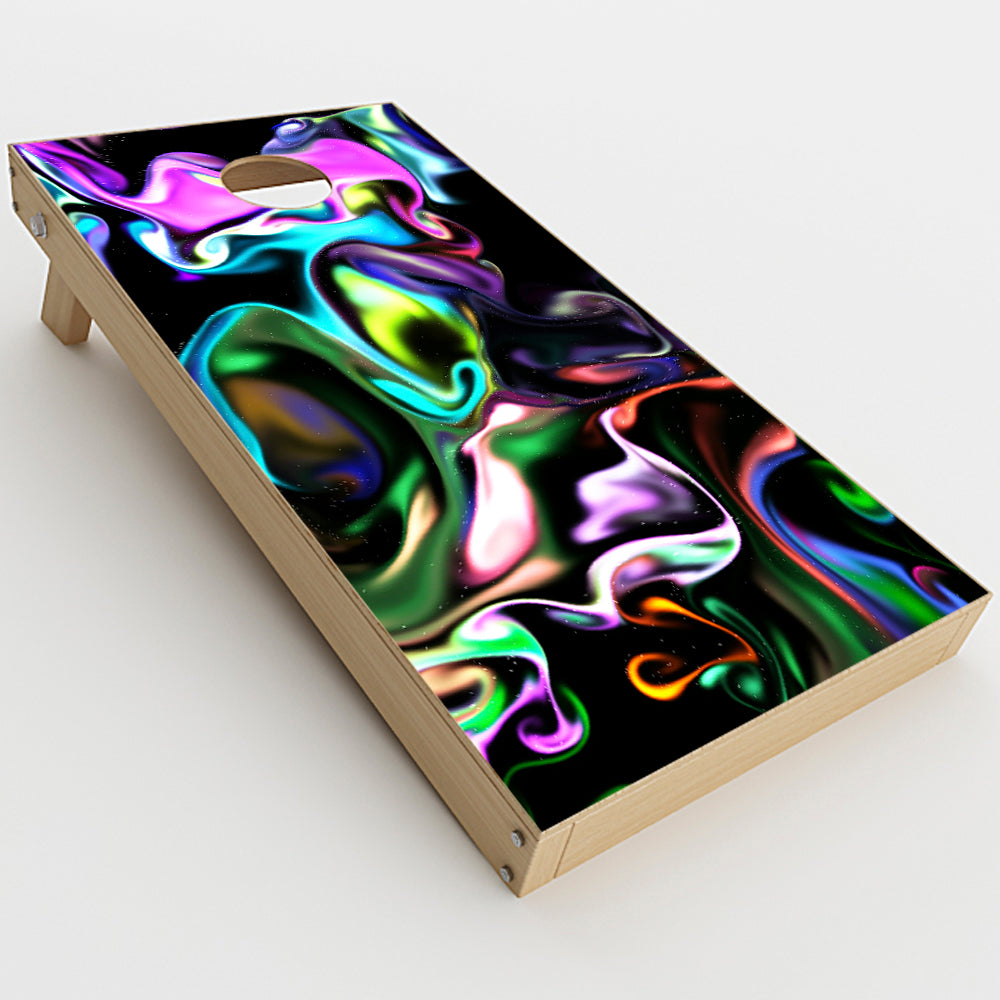  Resin Swirls Smoke Glass  Cornhole Game Board (2 pcs.) Skin