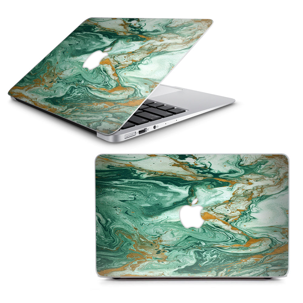  Marble Paint Swirls Green Macbook Air 11" A1370 A1465 Skin
