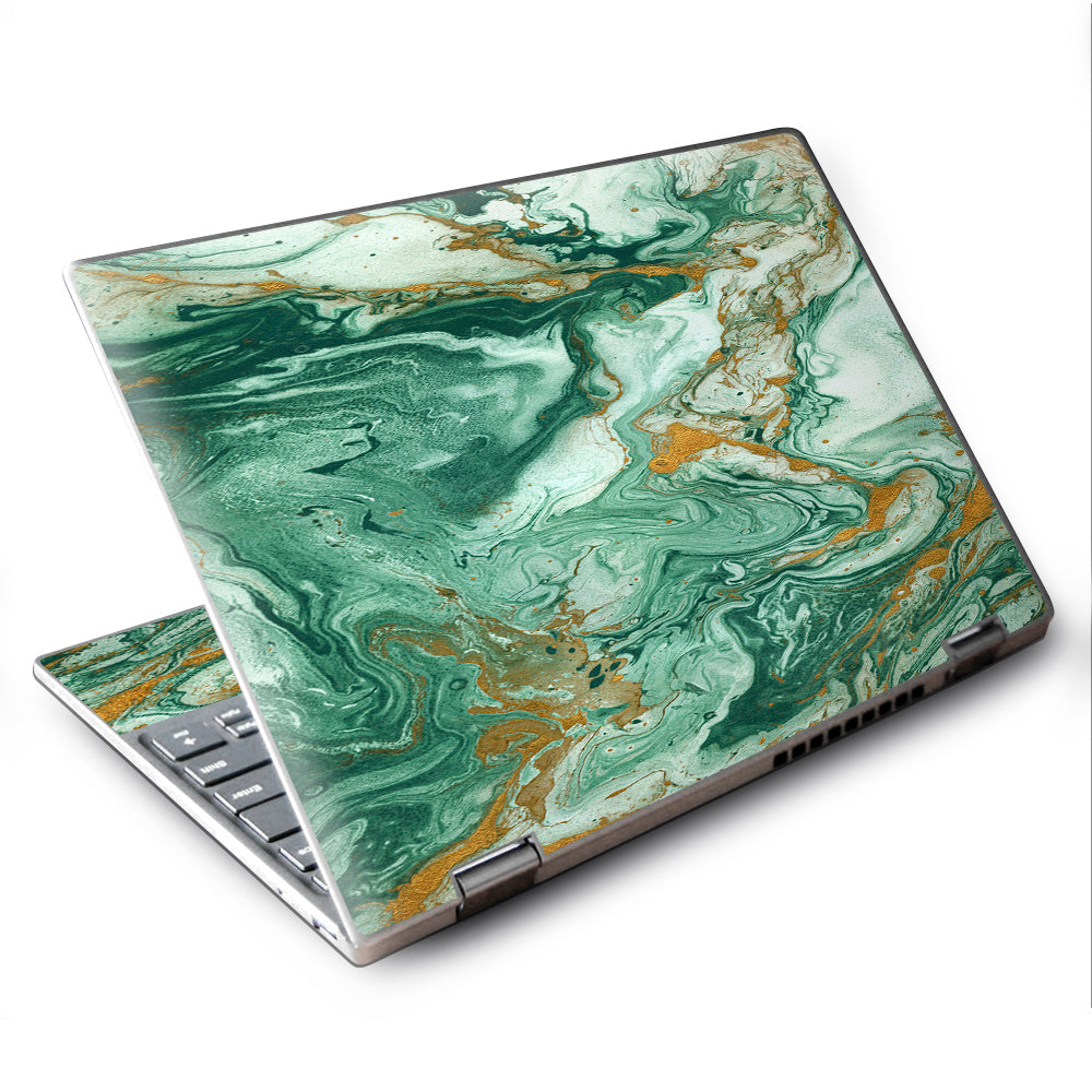  Marble Paint Swirls Green Lenovo Yoga 710 11.6" Skin