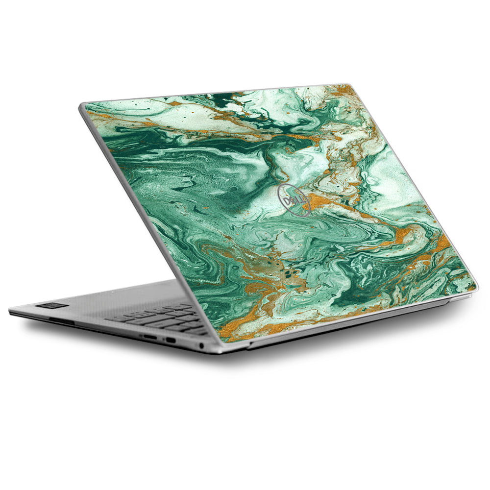  Marble Paint Swirls Green Dell XPS 13 9370 9360 9350 Skin