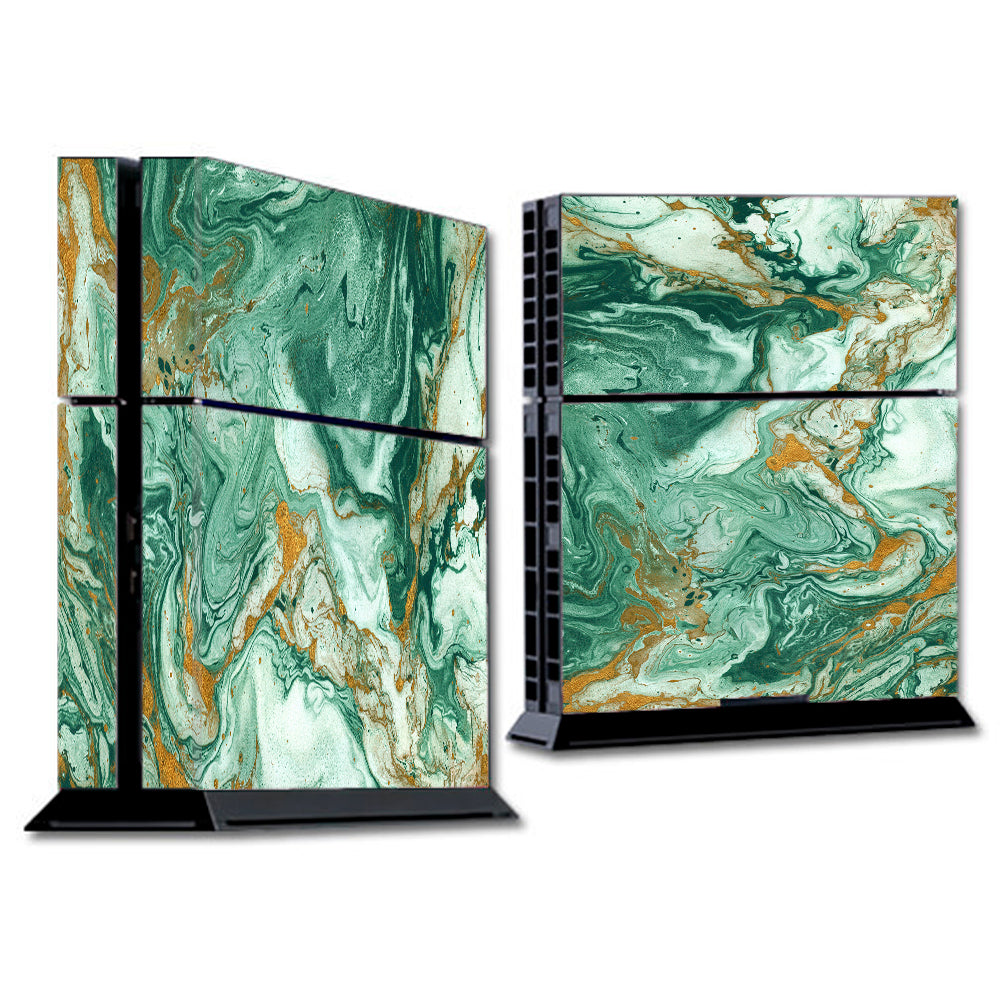  Marble Paint Swirls Green Sony Playstation PS4 Skin