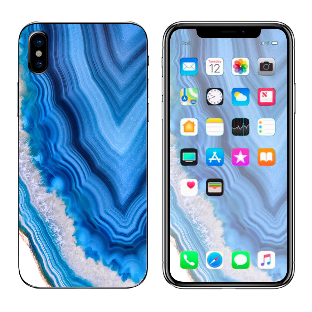  Up Blue Crystals Apple iPhone X Skin