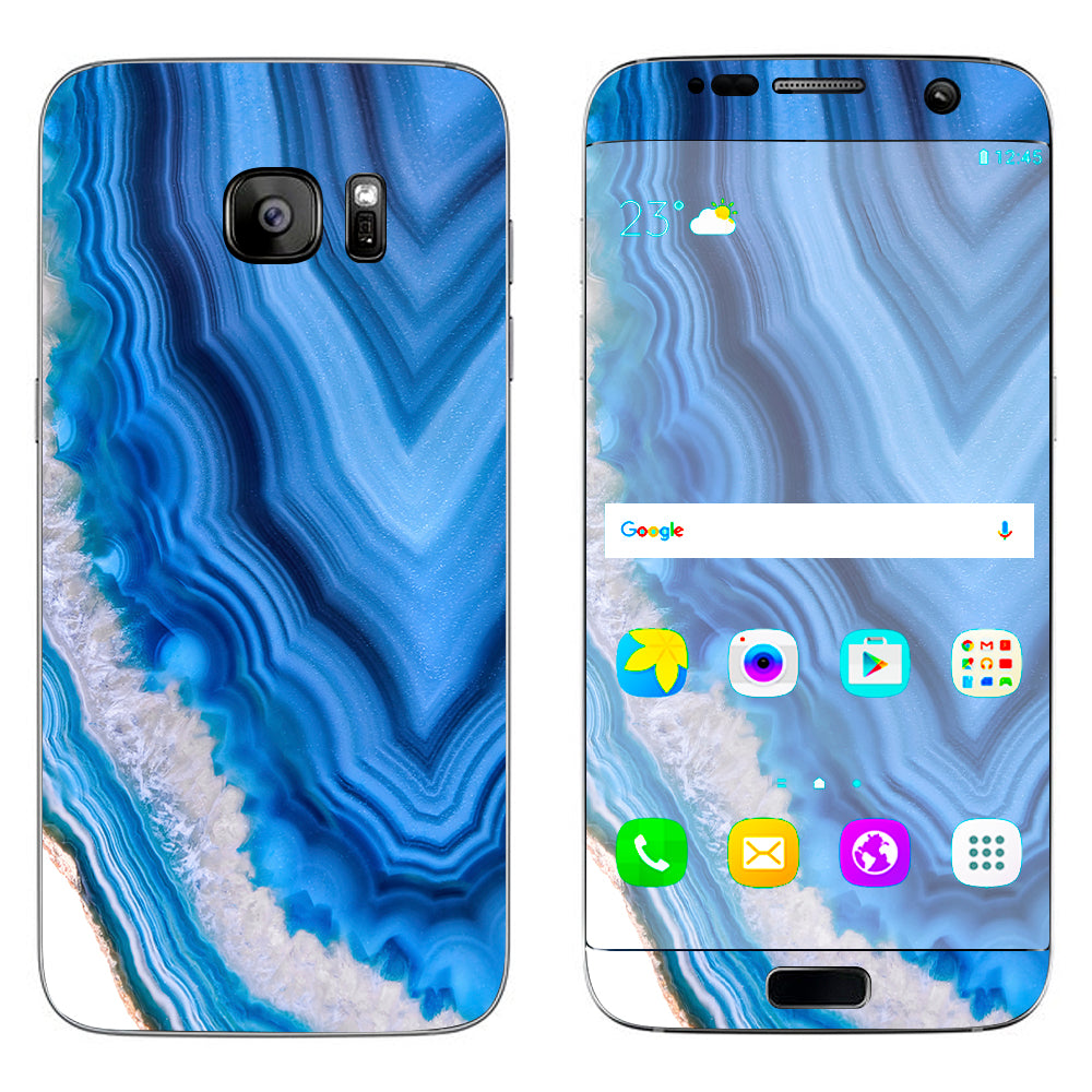  Up Blue Crystals Samsung Galaxy S7 Edge Skin