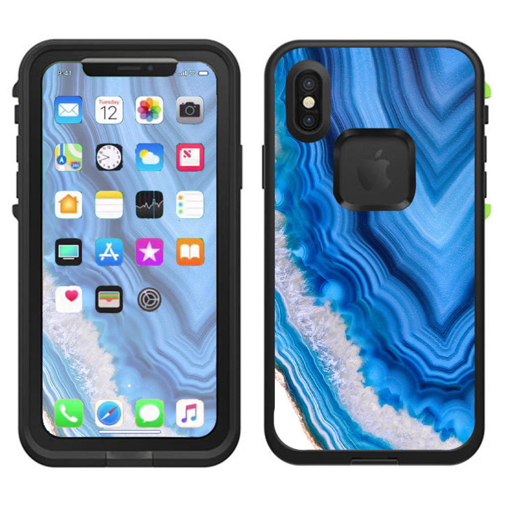  Up Blue Crystals Lifeproof Fre Case iPhone X Skin