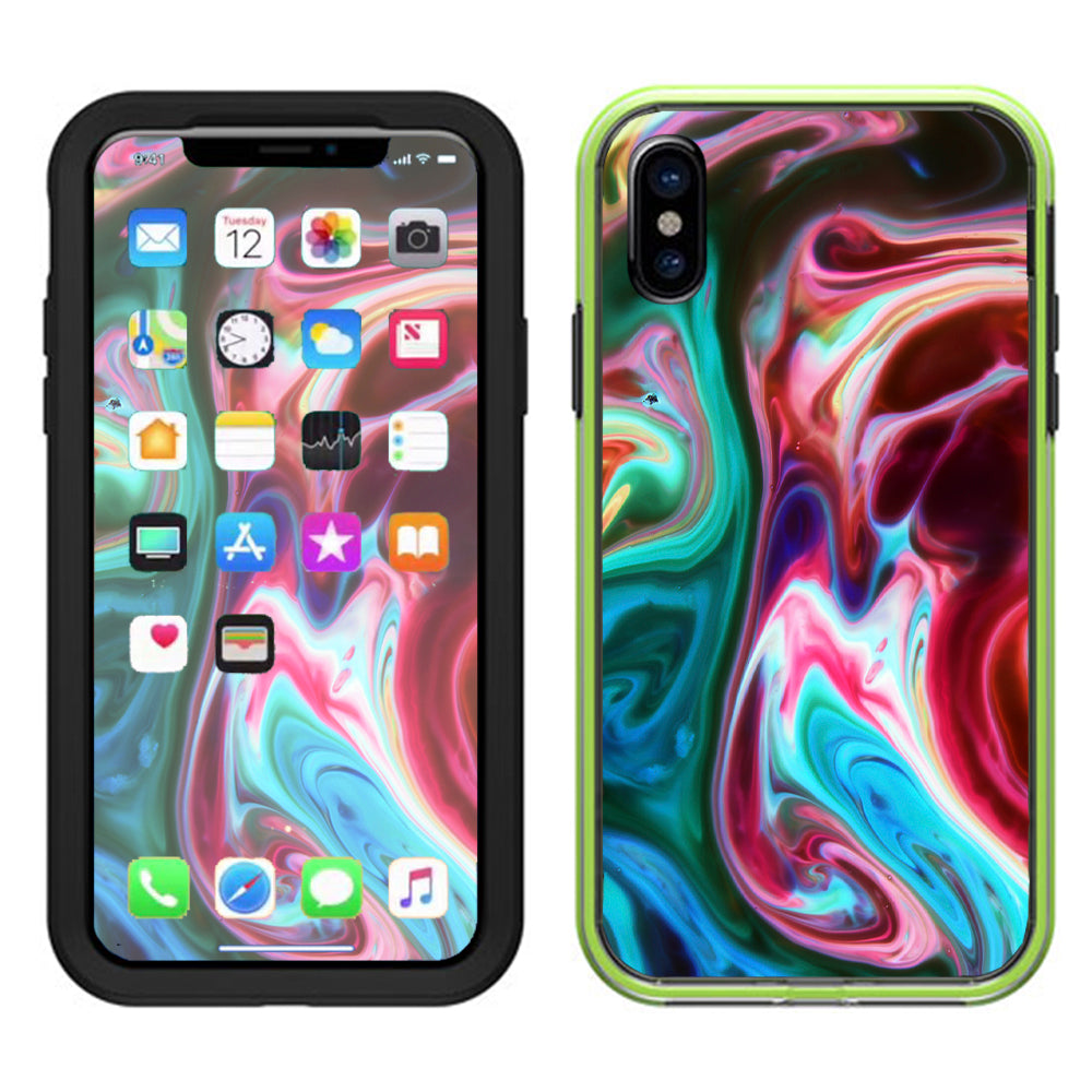  Paint Mix Sirls Red Green Lifeproof Slam Case iPhone X Skin
