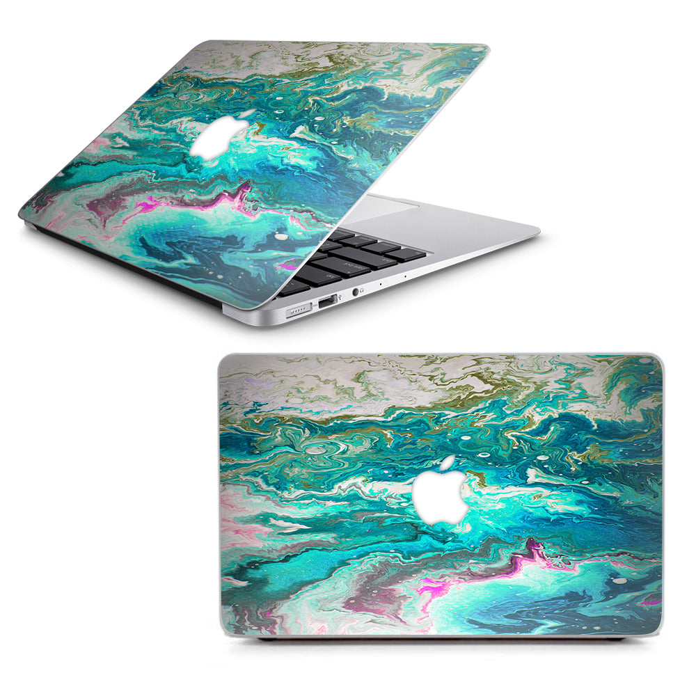  Marble Pattern Blue Ocean Green Macbook Air 13" A1369 A1466 Skin