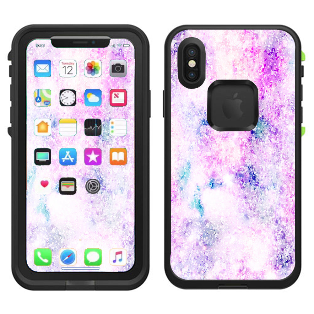  Pastel Crystals Pink Purple Pattern Lifeproof Fre Case iPhone X Skin