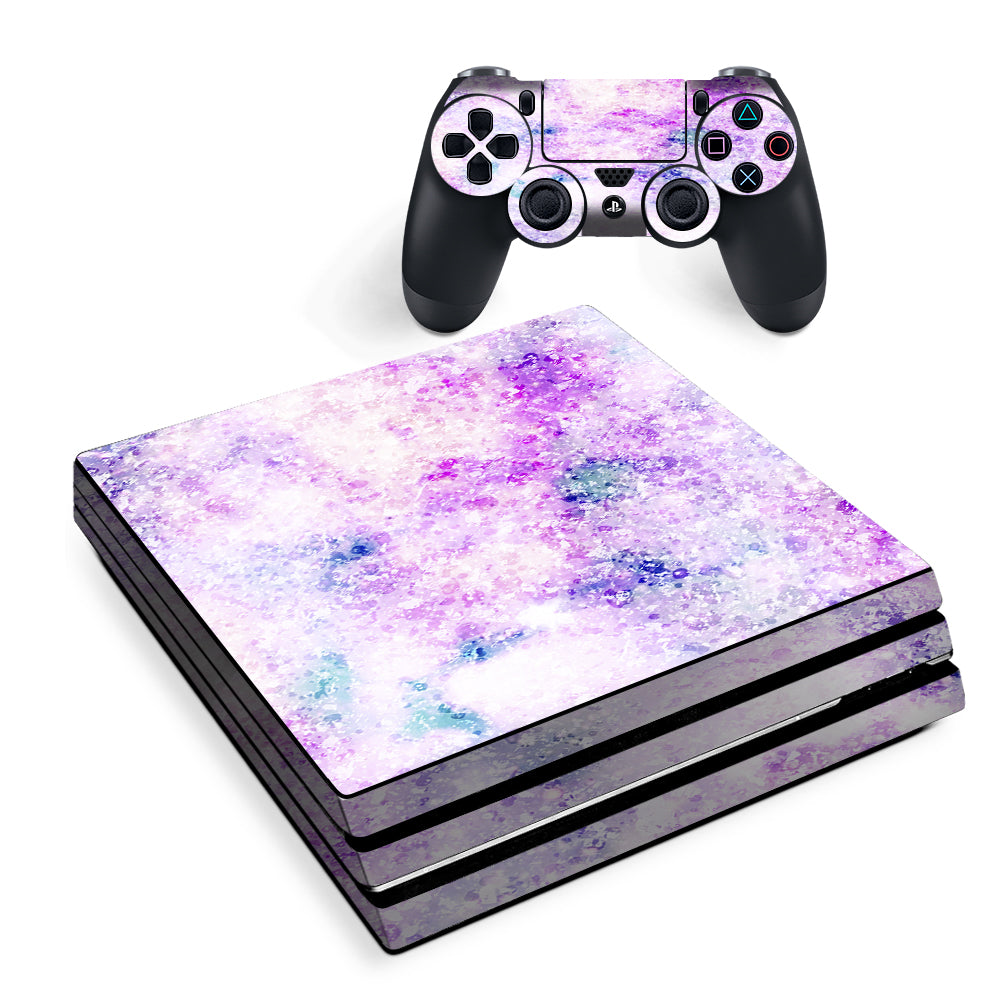 Pastel Crystals Pink Purple Pattern Sony PS4 Pro Skin