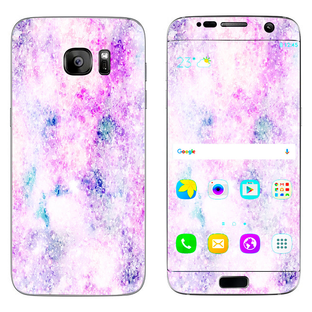  Pastel Crystals Pink Purple Pattern Samsung Galaxy S7 Edge Skin