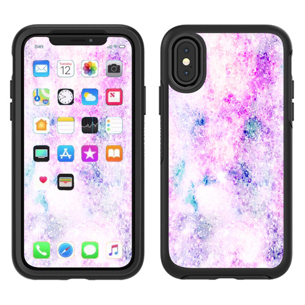  Pastel Crystals Pink Purple Pattern Otterbox Defender Apple iPhone X Skin