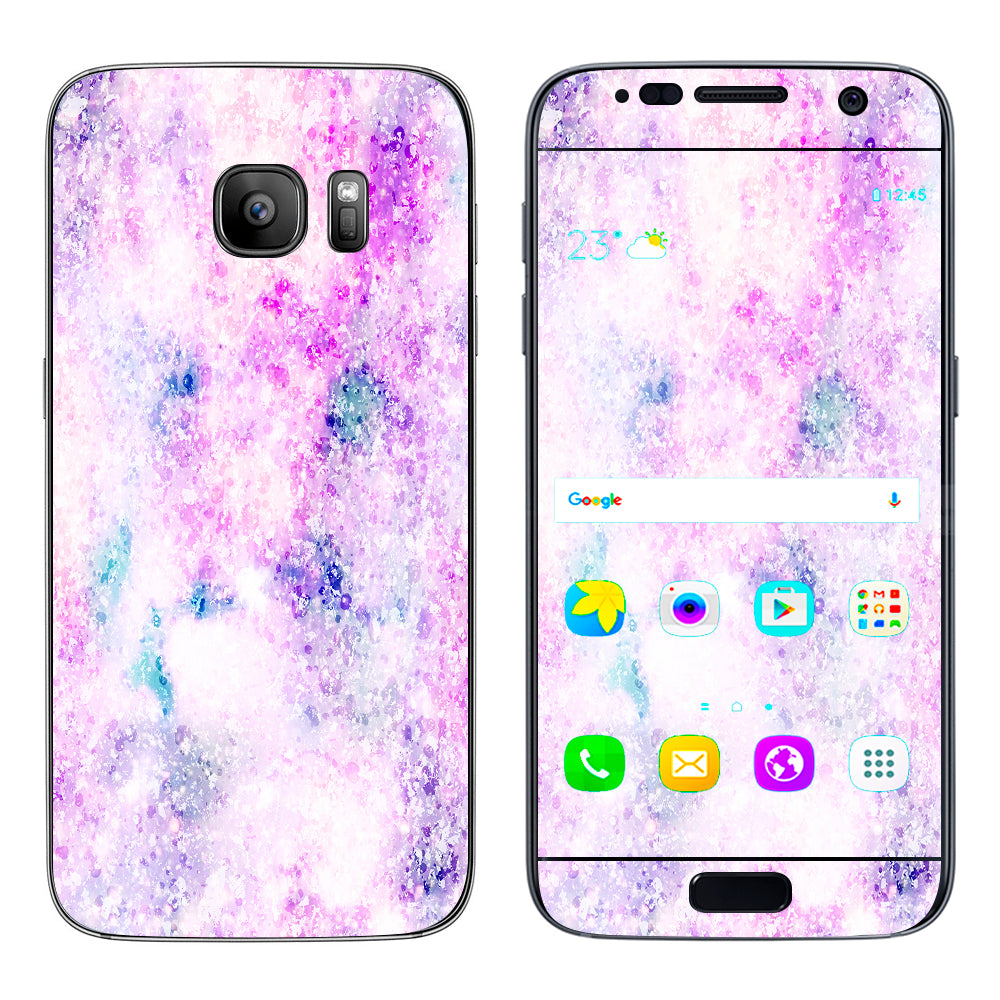  Pastel Crystals Pink Purple Pattern Samsung Galaxy S7 Skin