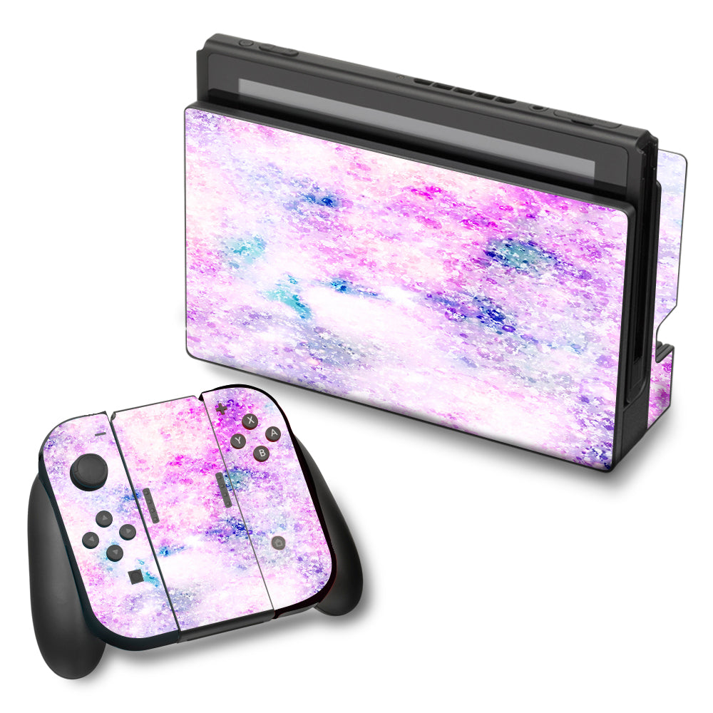 Pastel Crystals Pink Purple Pattern Nintendo Switch Skin