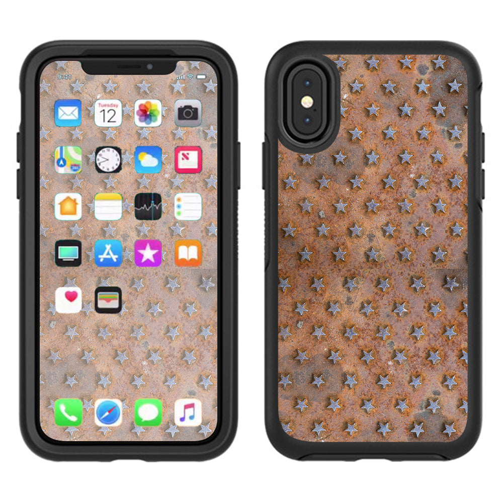  Patina Copper Stars Metal Otterbox Defender Apple iPhone X Skin
