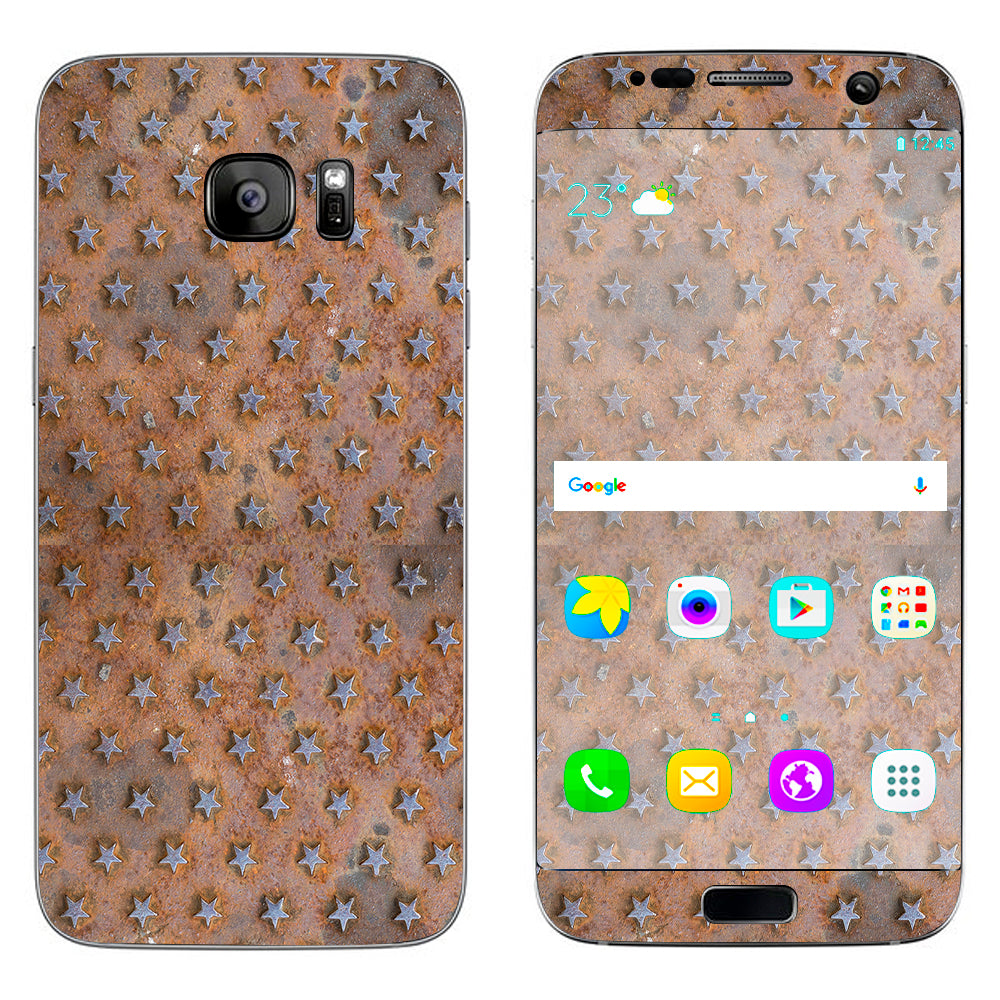  Patina Copper Stars Metal Samsung Galaxy S7 Edge Skin