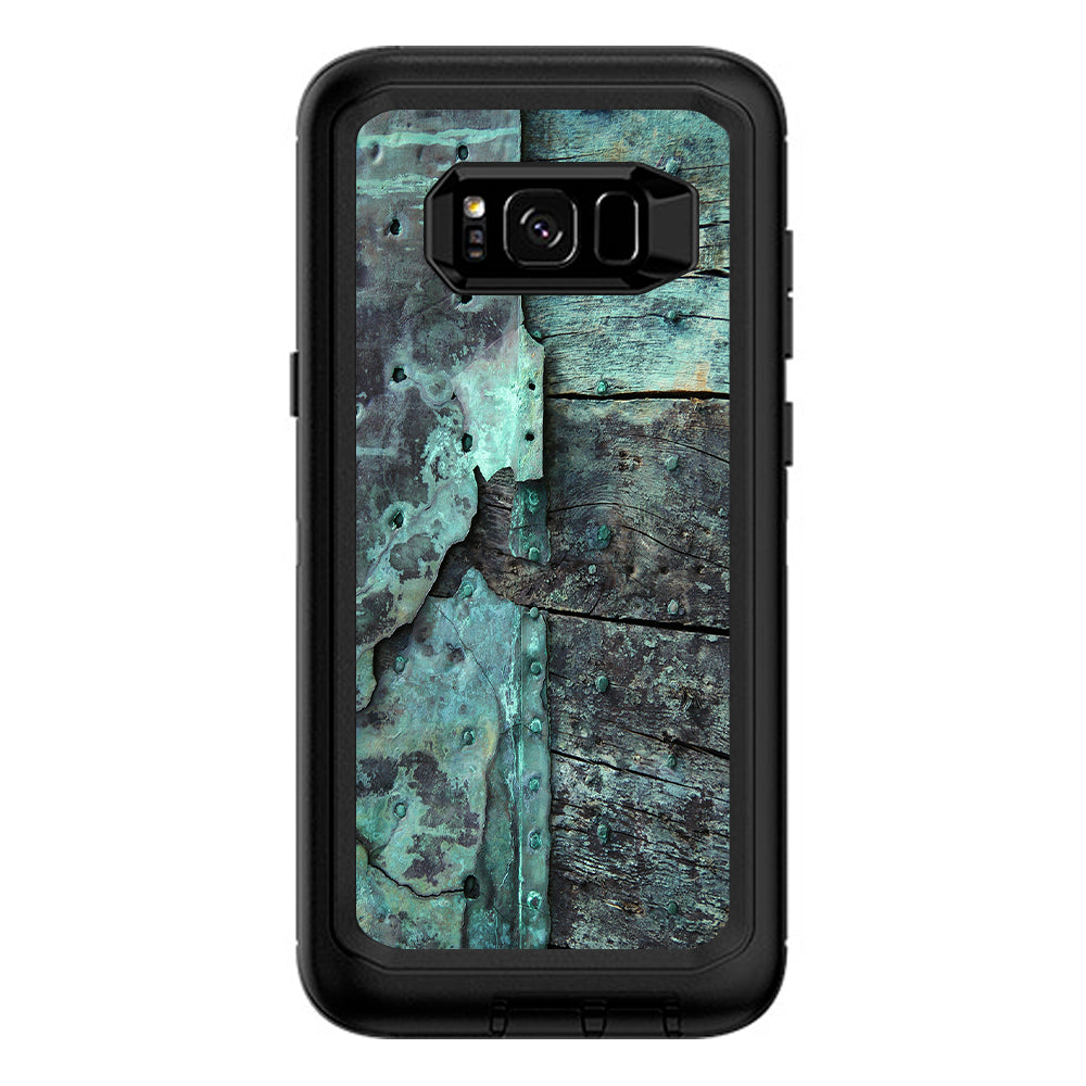  Patina Metal And Wood Blue Otterbox Defender Samsung Galaxy S8 Plus Skin